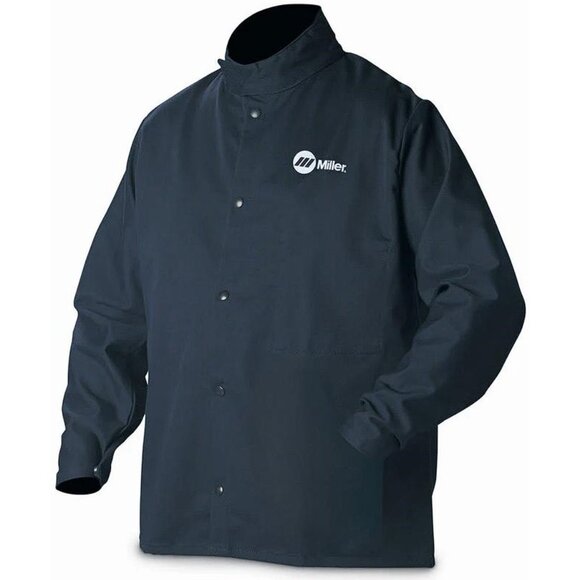 MILLER Men's Welding Jacket Size XL In Navy - Picture 1 of 6